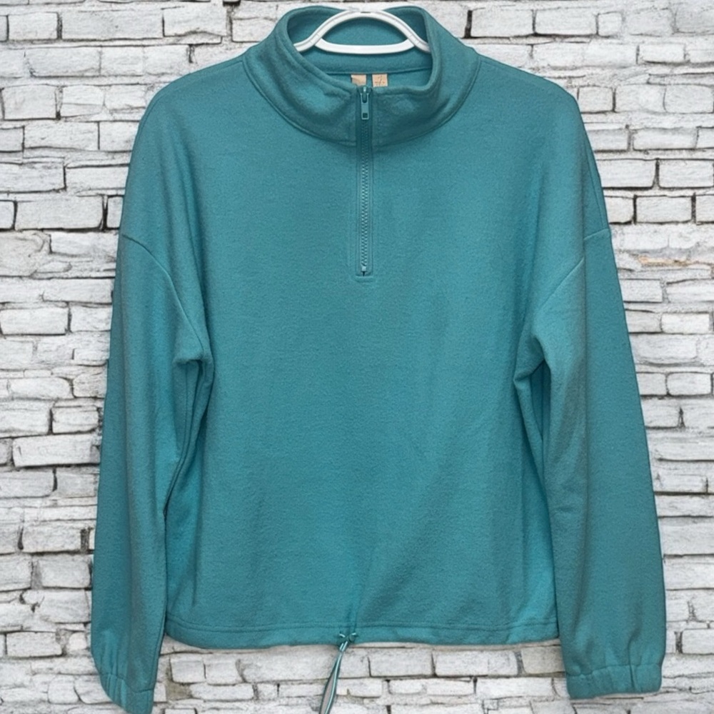 Women's Teal Half-Zip Sweater